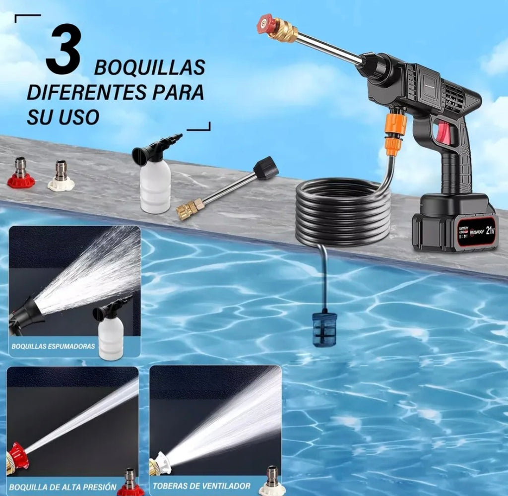 Hidrolavadora eléctrica portátil y inalámbrica