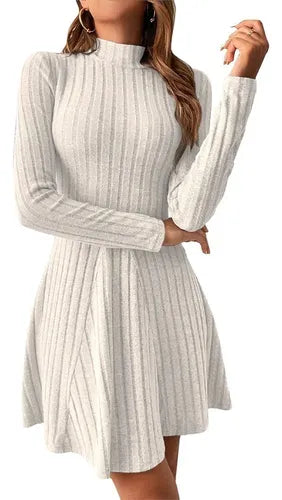 Vestidos De Manga Larga Para Mujer Día Moda Otoño Ropa Slim