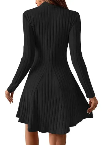 Vestidos De Manga Larga Para Mujer Día Moda Otoño Ropa Slim
