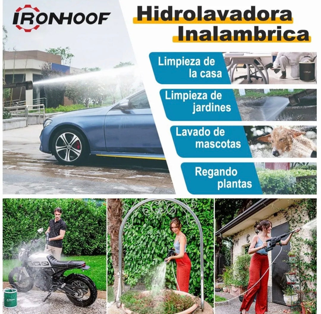 Hidrolavadora eléctrica portátil y inalámbrica