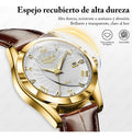 Reloj De Cuarzo Casual De Cuero Impermeable Para Hombre