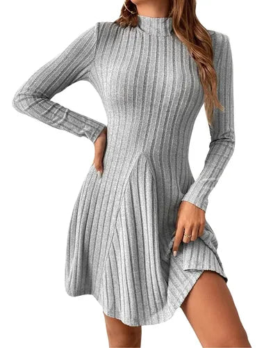 Vestidos De Manga Larga Para Mujer Día Moda Otoño Ropa Slim
